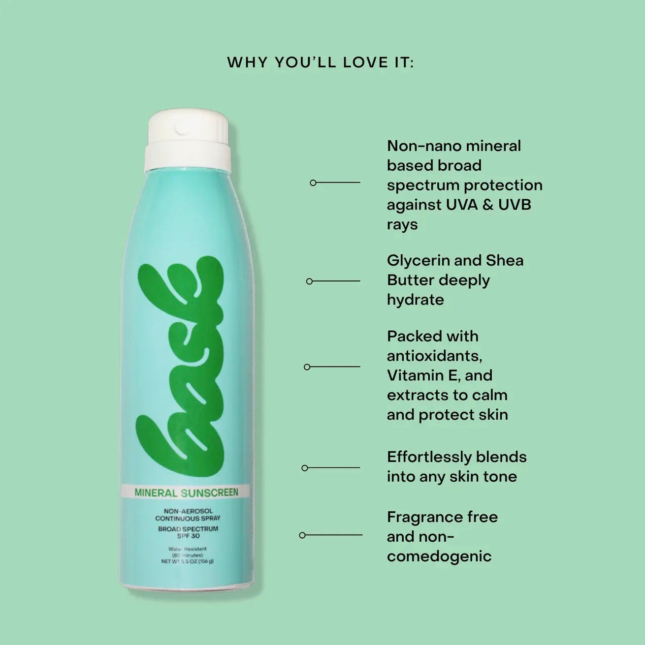 Mineral Sunscreen Non-Aerosol Continuous Spray  SPF30