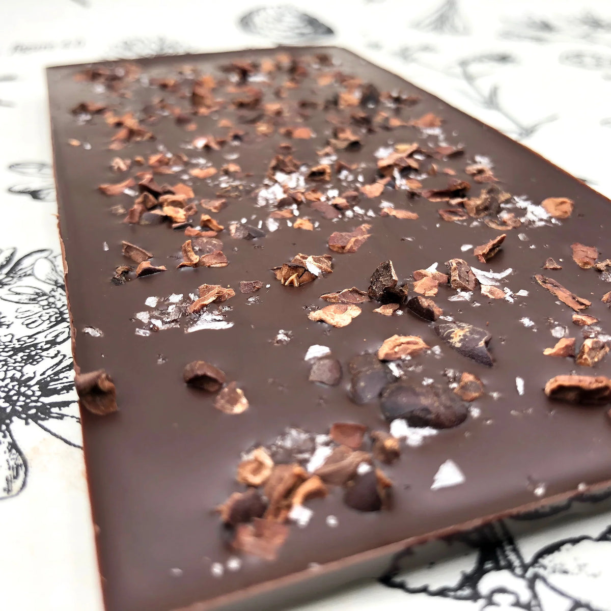 70% Bar with Cacao Nibs + Alaskan Sea Salt