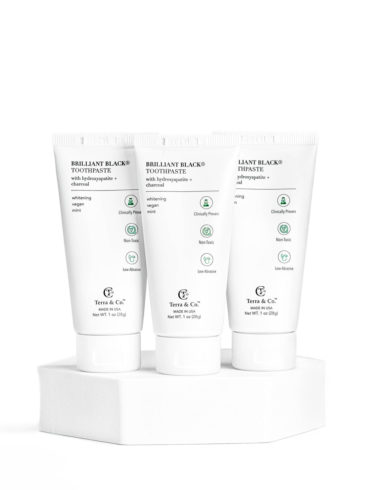 Terra & Co. - Brilliant Black Toothpaste Travel Size Trio